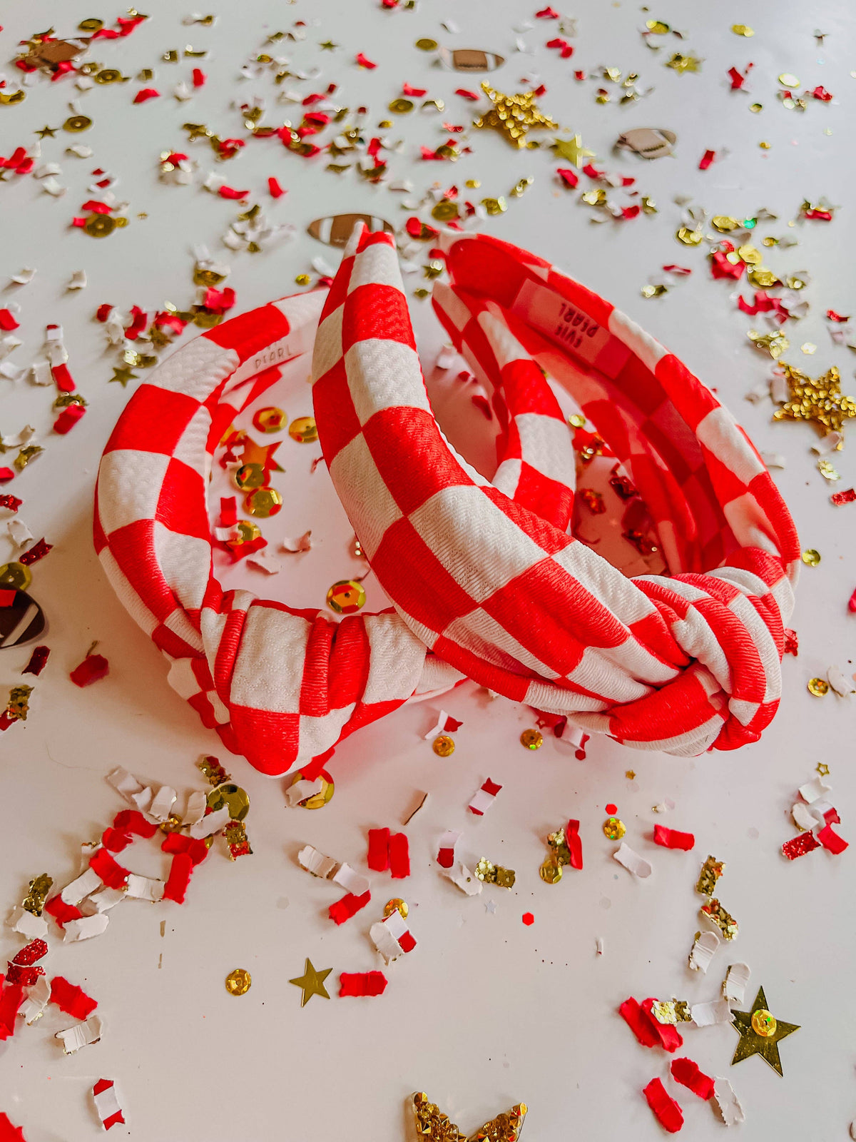 Red White Checkered Headband