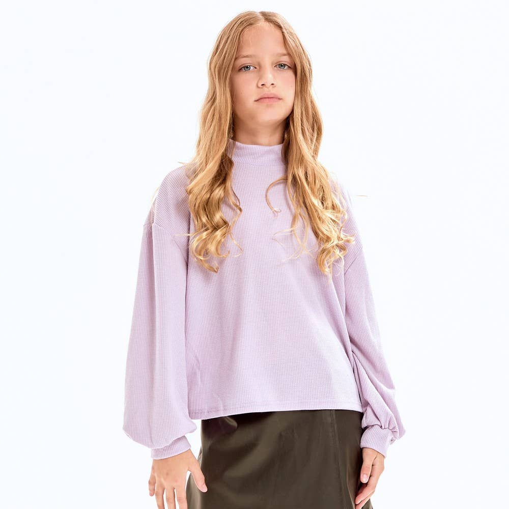 Thermal Knit Mock Neck Sweater