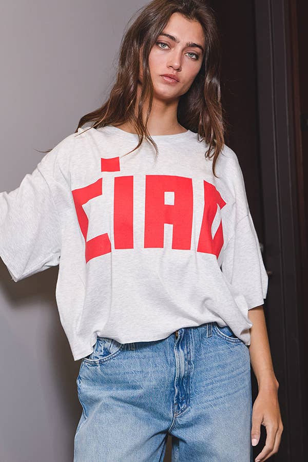 'CIAO' Boxy Crop Top