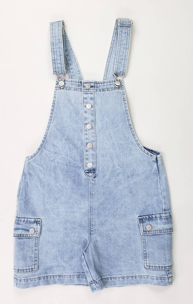 Button Denim Romper (TWEEN)