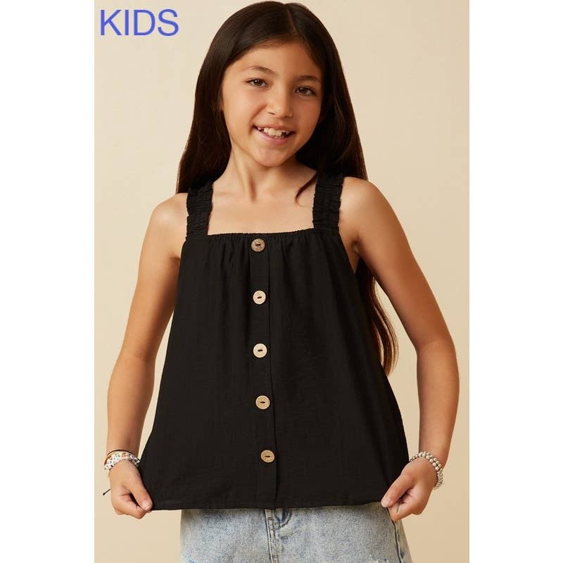 Button Detail Ruffle Tank (Tween)