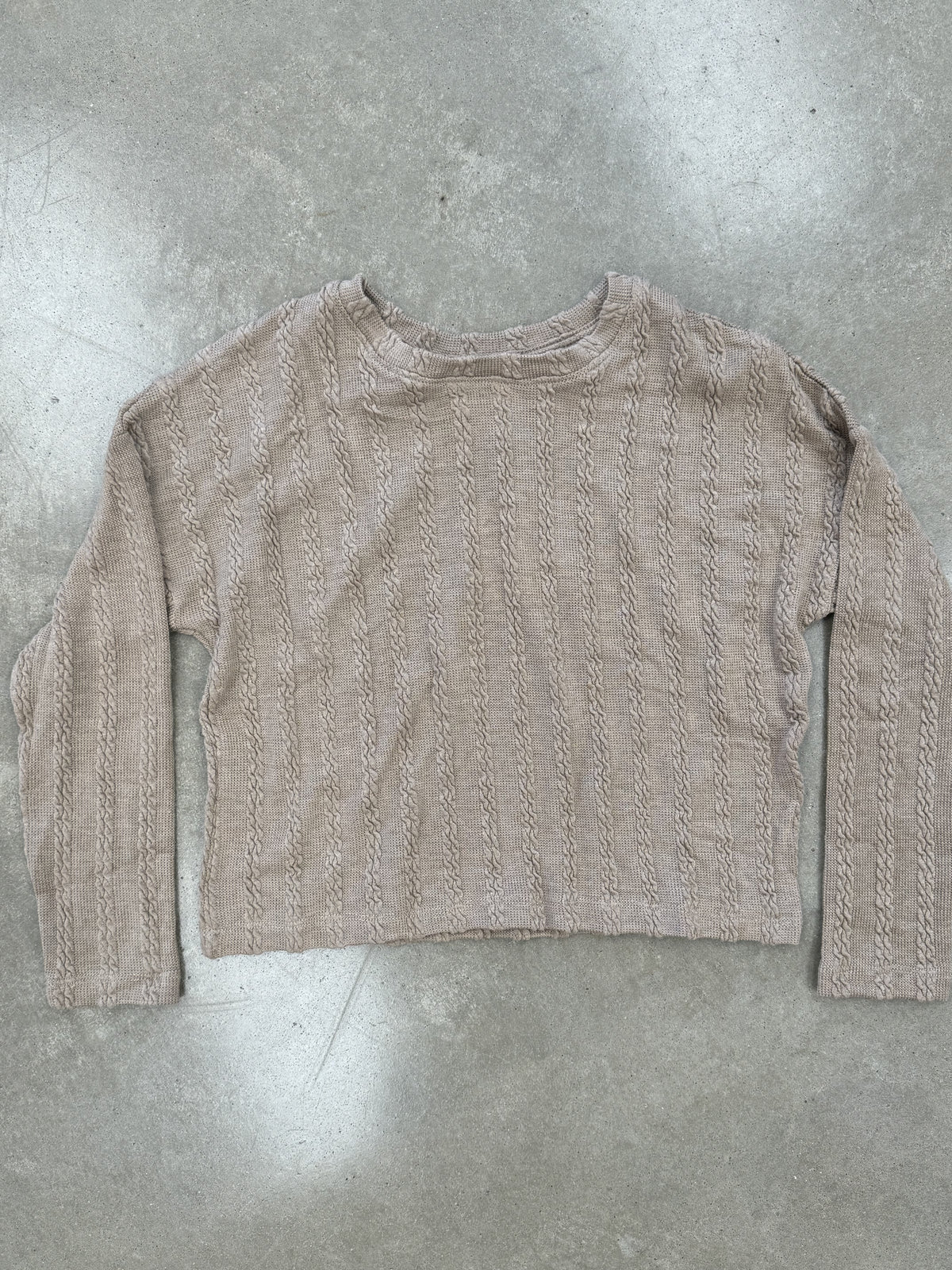 Mocha Cable Knit Top