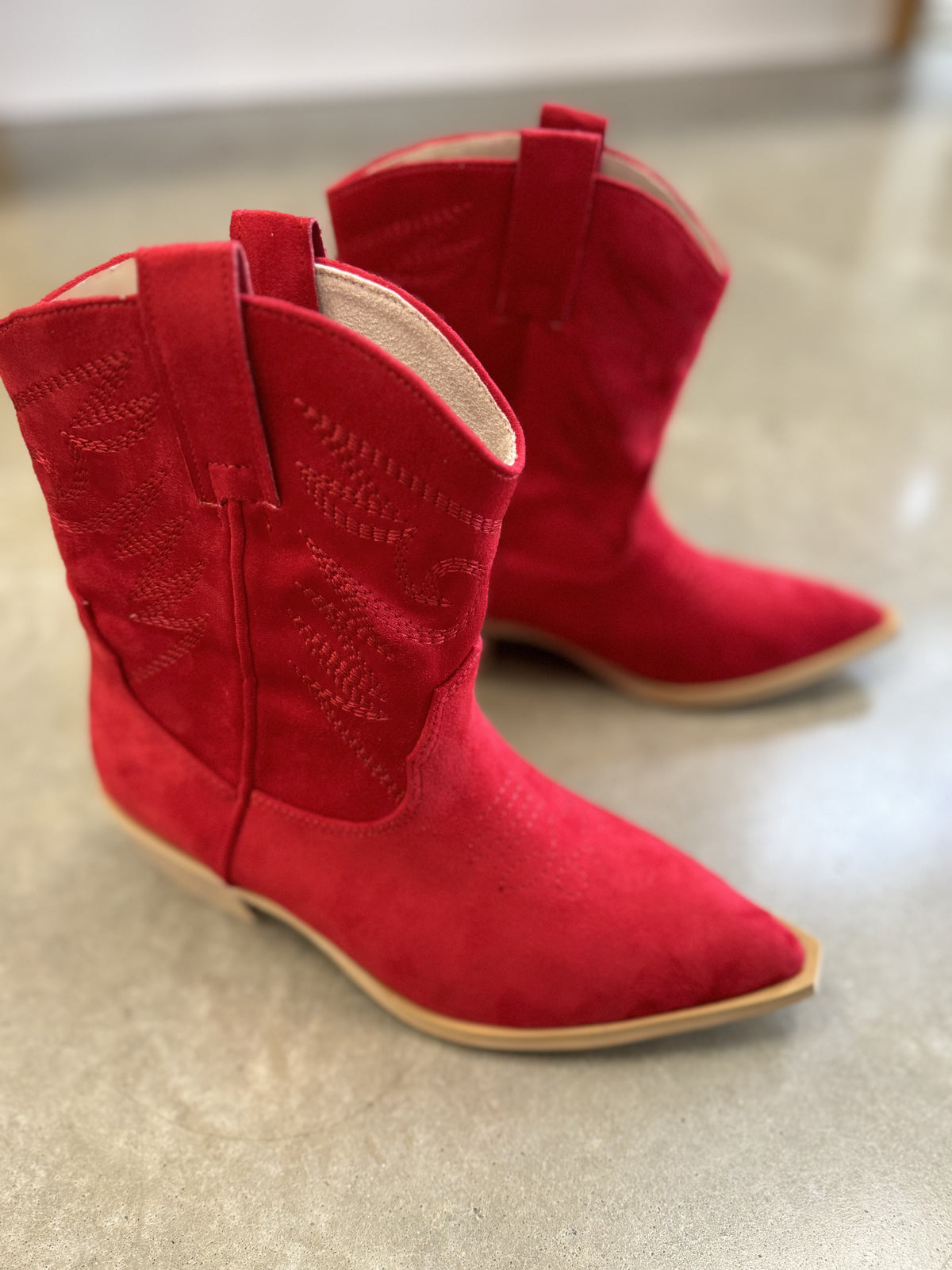 Red Mid Boot