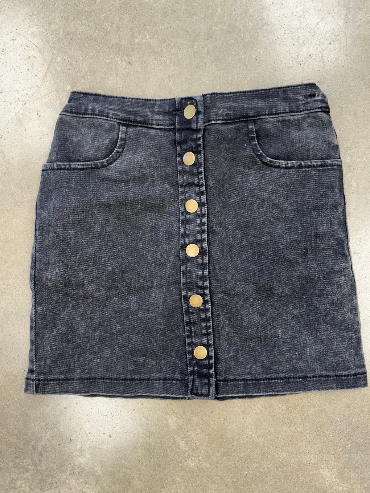 Mineral Wash Denim Skirt