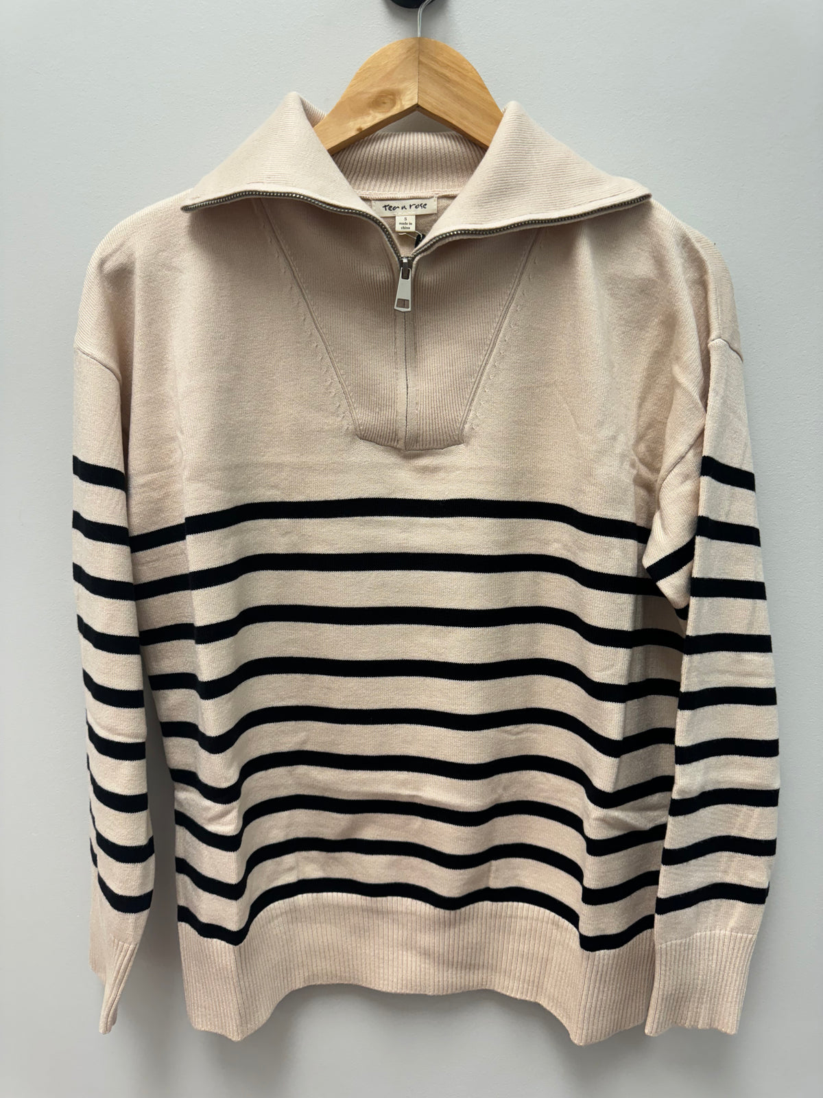 Oat & Ink Striped Zip Up