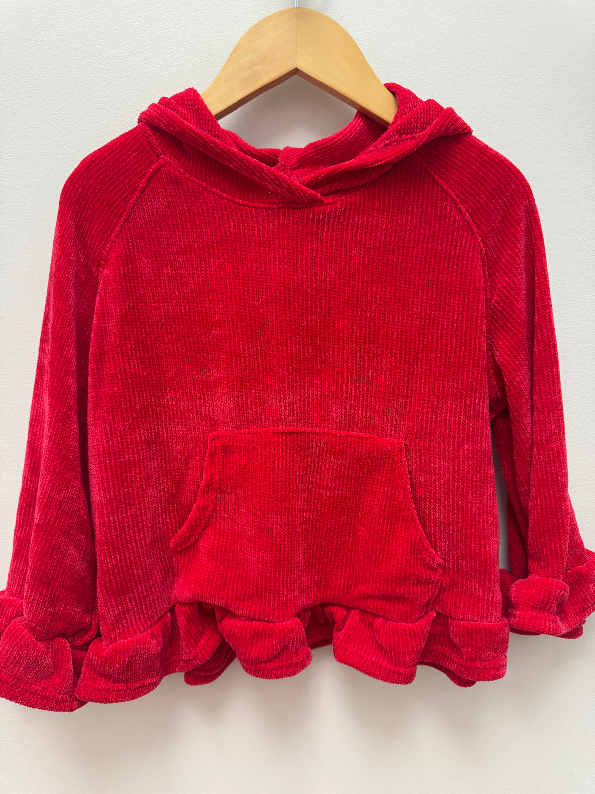 Red Ruffle Hoodie