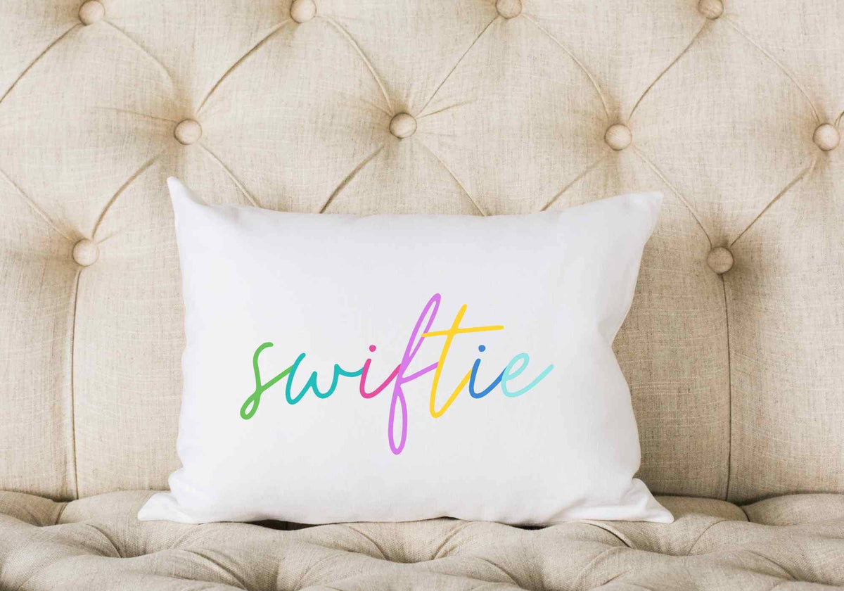 Swiftie colorblock script pillow | taylor swift decor