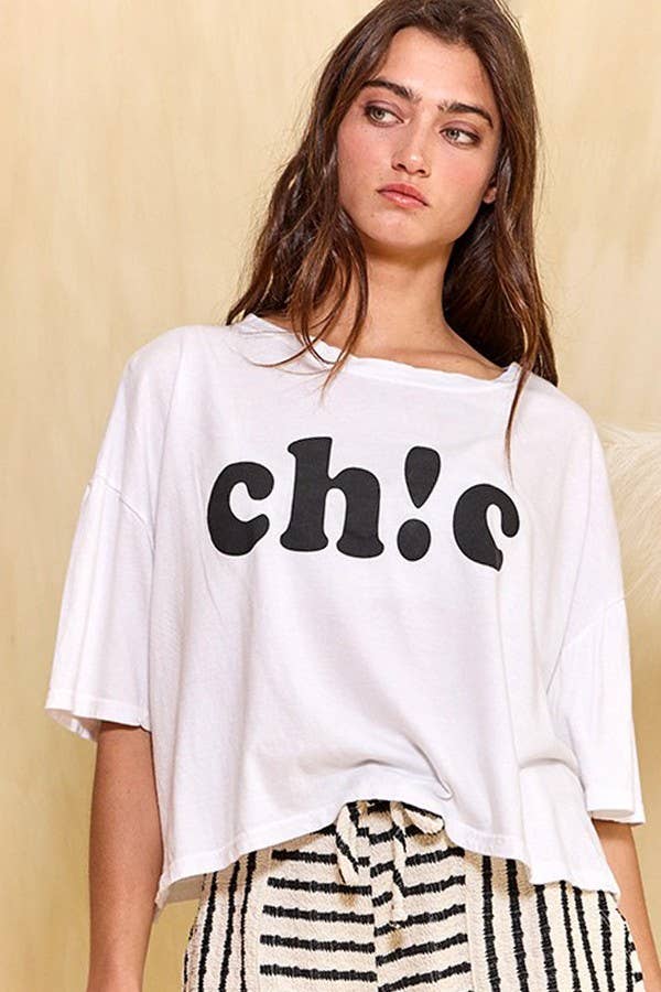 Chic' Boxy Crop T-shirt Top