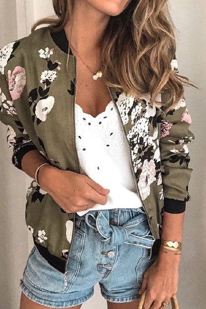 Floral Bomber Jacket