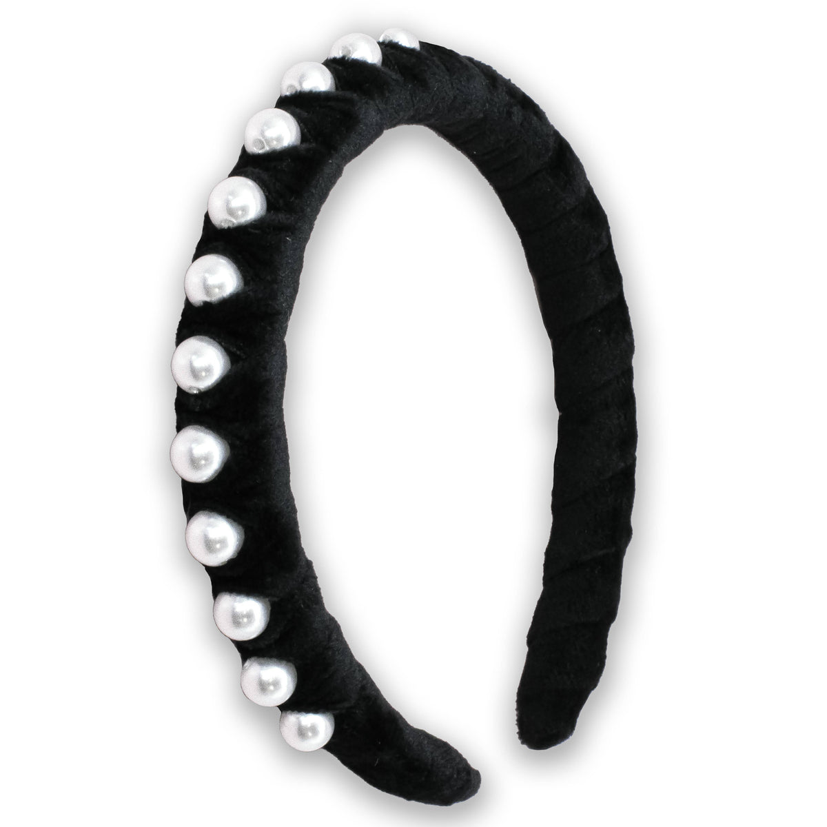 Black Velvet Pearl Headband