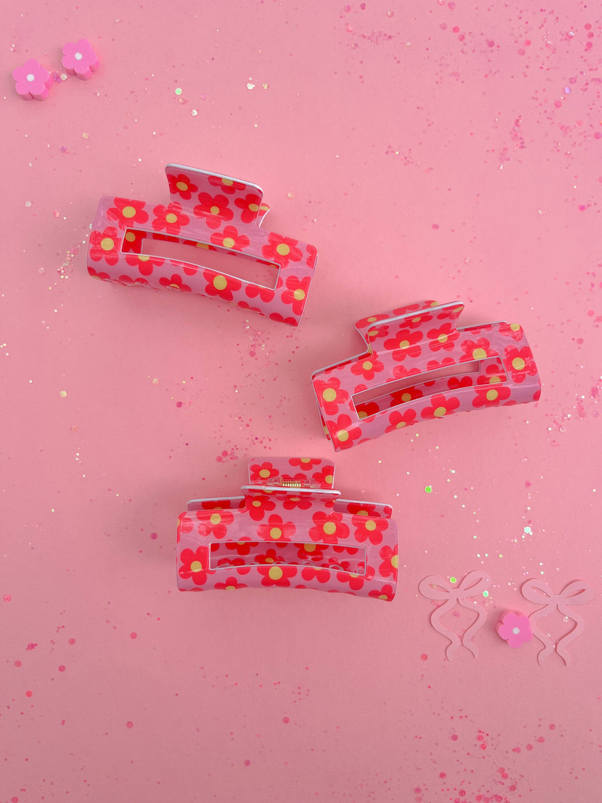 Pink Daisy Claw Clip