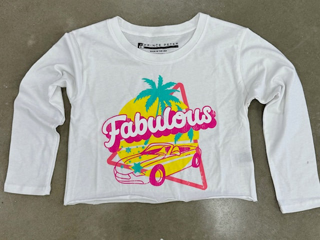 "Fabulous Car" Long Sleeve Crop (Tween)